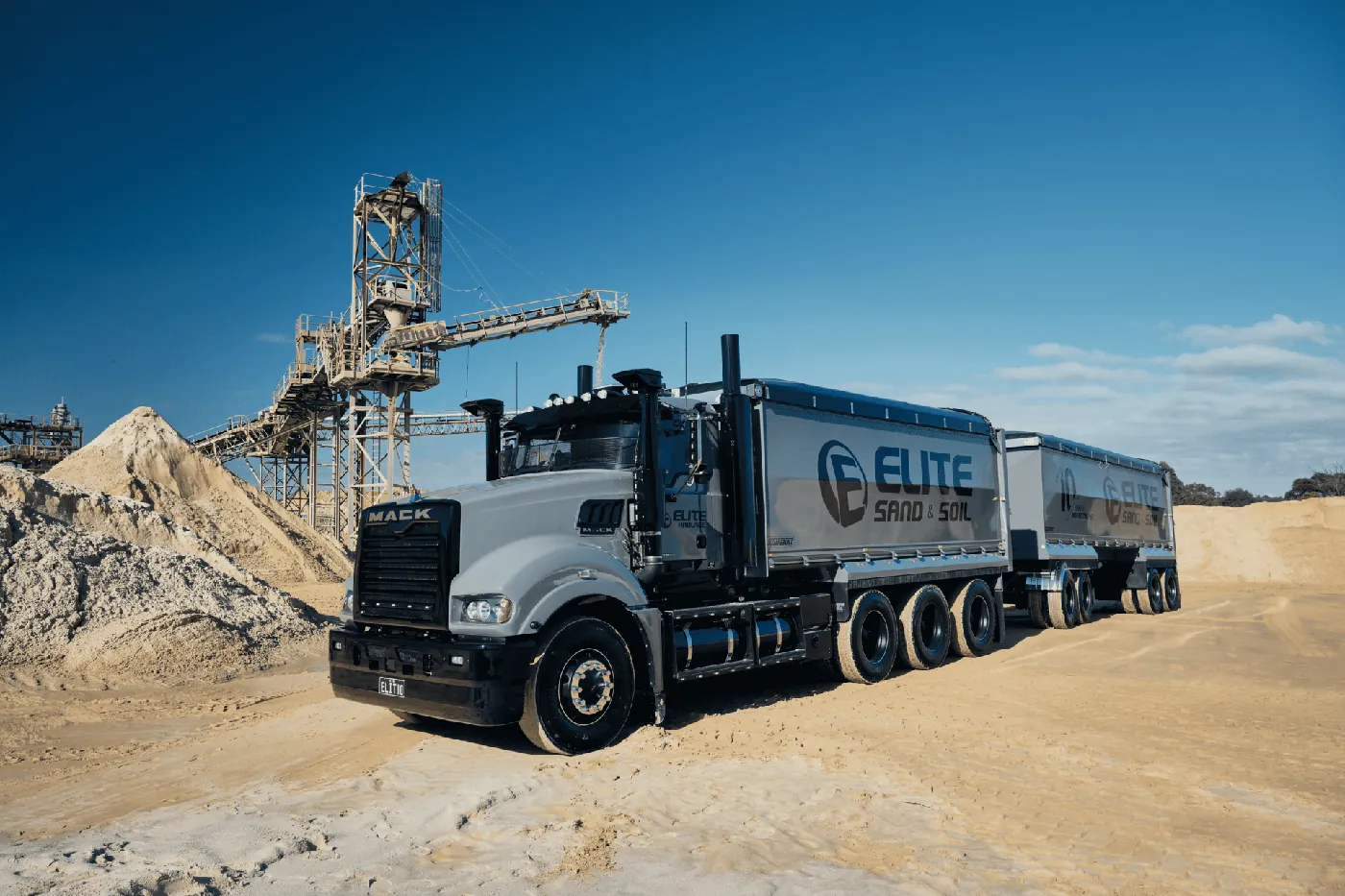 Elite Sand & Soil delivery truck