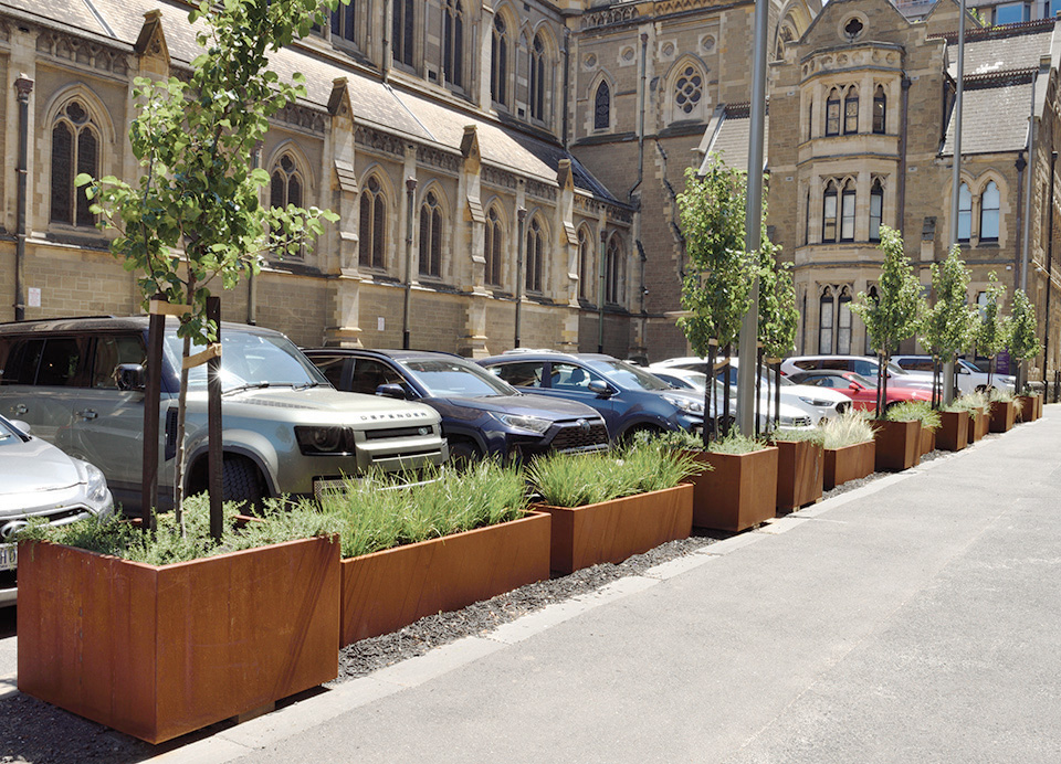 Shapescaper box planters at St Pauls